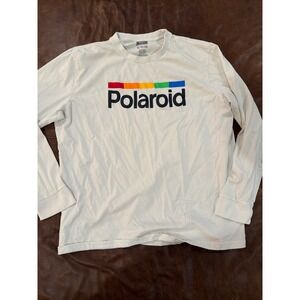Tailgate Polaroid Sun 600 Camera Graphic Long Sleeve Tee Shirt Mens XL White